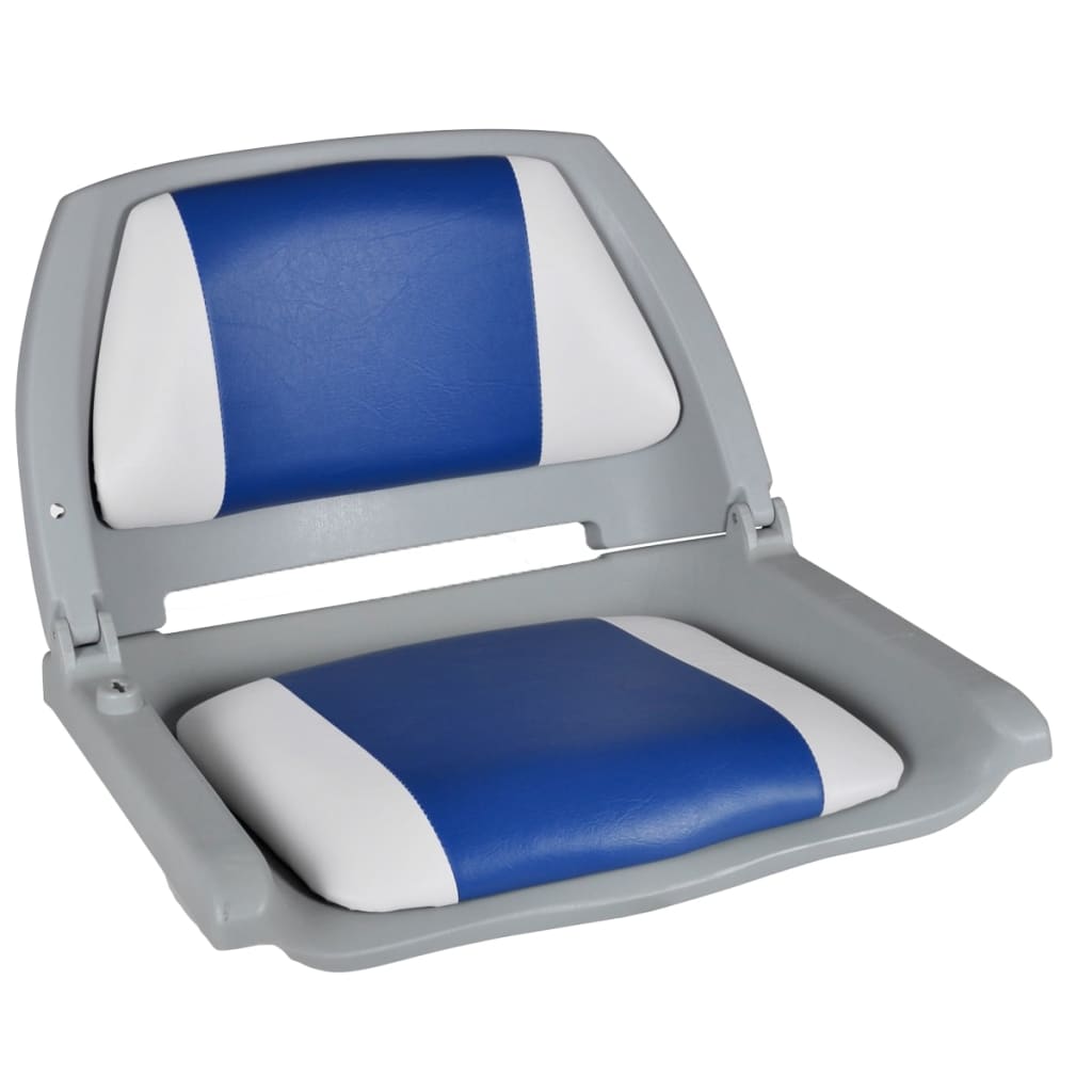 Vidaxl bootstoelen 2 st inklapbare rugleuning 41x51x48 cm blauw wit