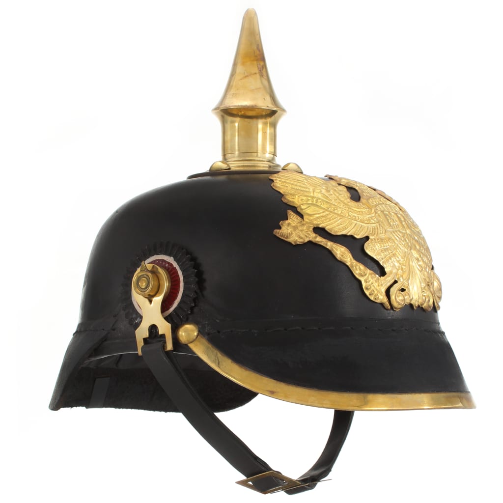 Vidaxl pickelhaube german replica larp staal zwart