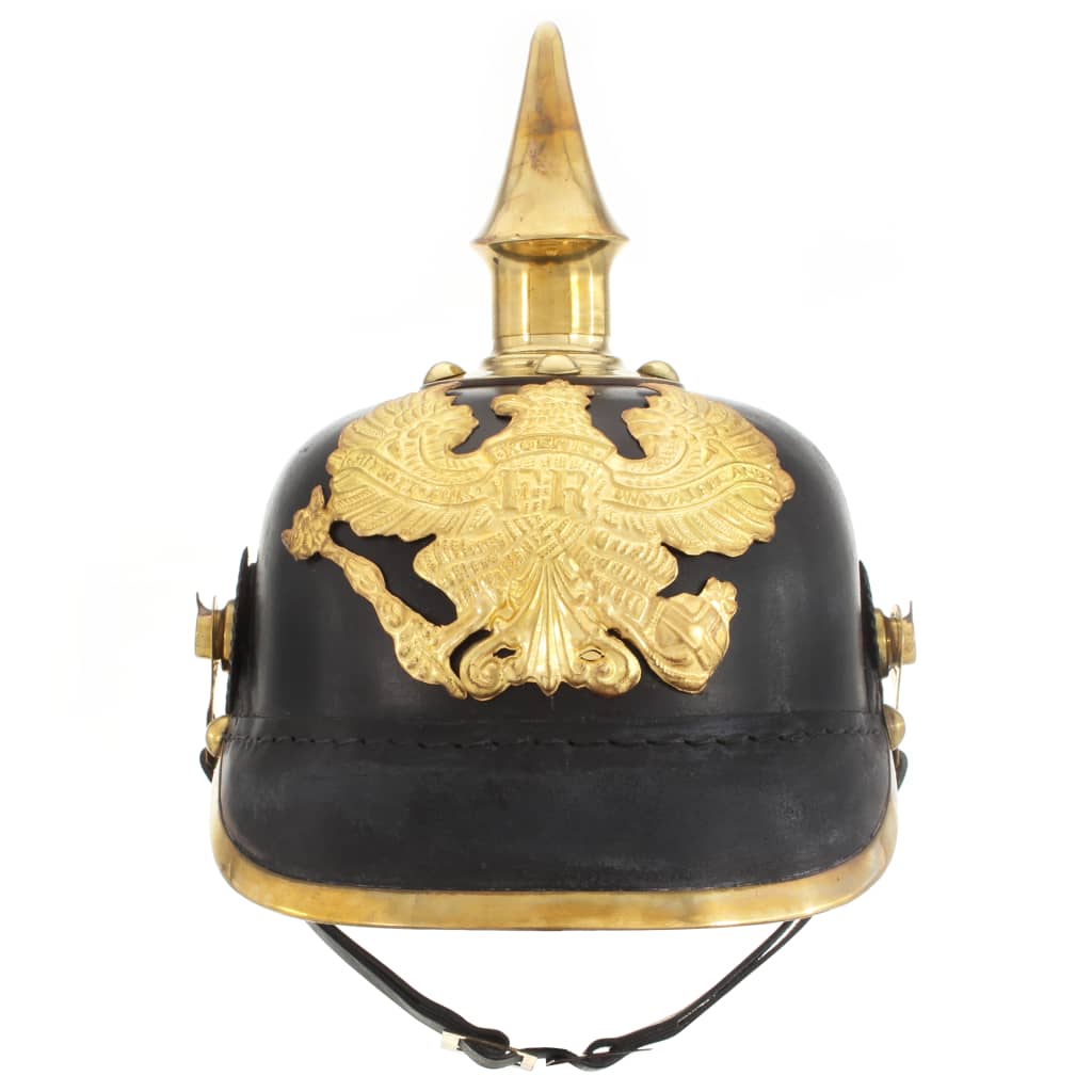 Vidaxl pickelhaube german replica larp staal zwart
