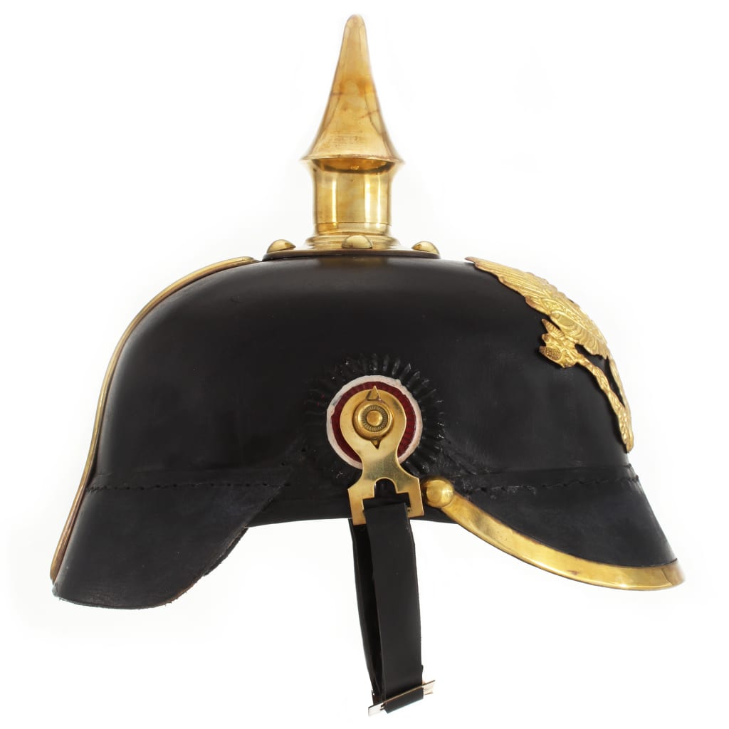 Vidaxl pickelhaube german replica larp staal zwart