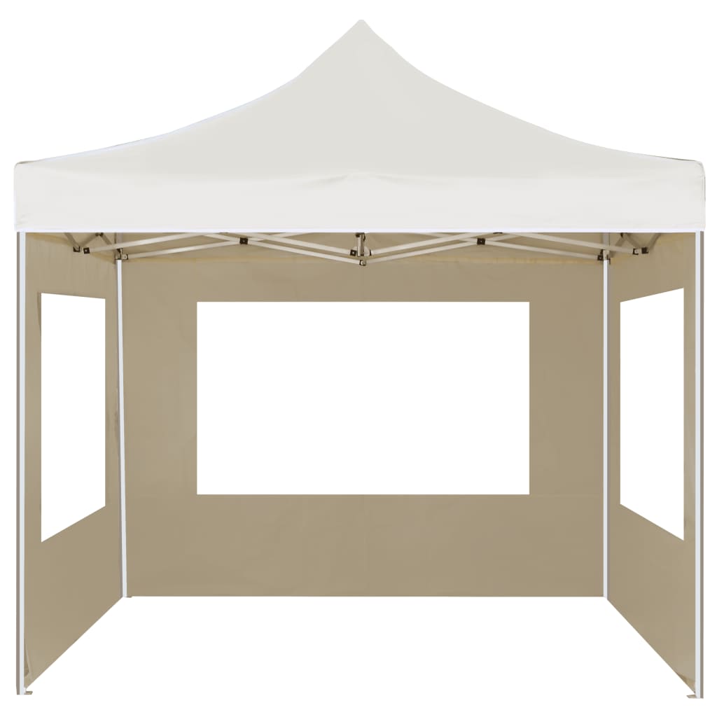 Vidaxl partytent inklapbaar met wanden 2x2m aluminium crème
