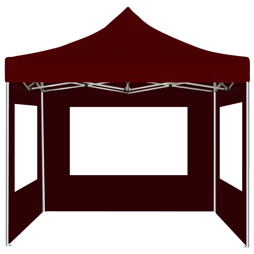 Vidaxl partytent inklapbaar met wanden 2x2m aluminium bordeauxrood