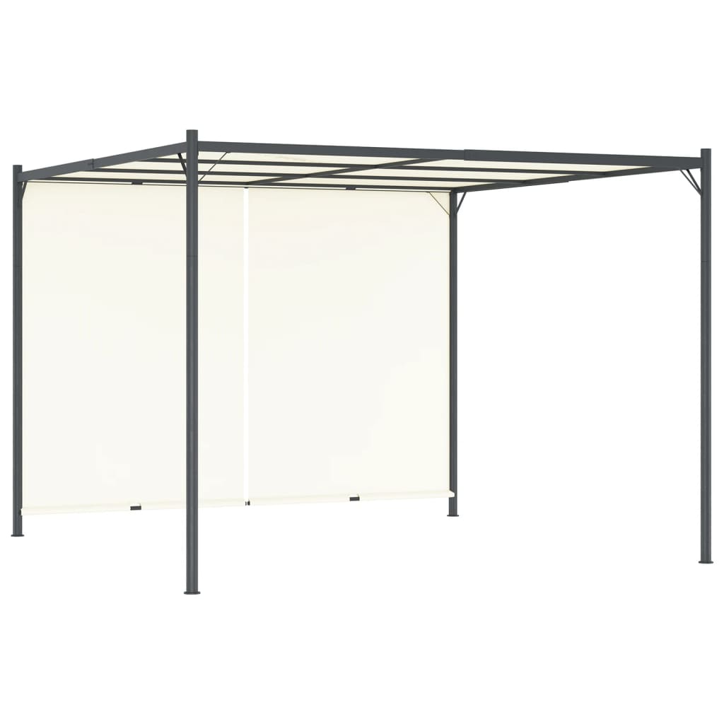 VidaXL Pergola met verstelbaar dak 3x3m staal crèmewit