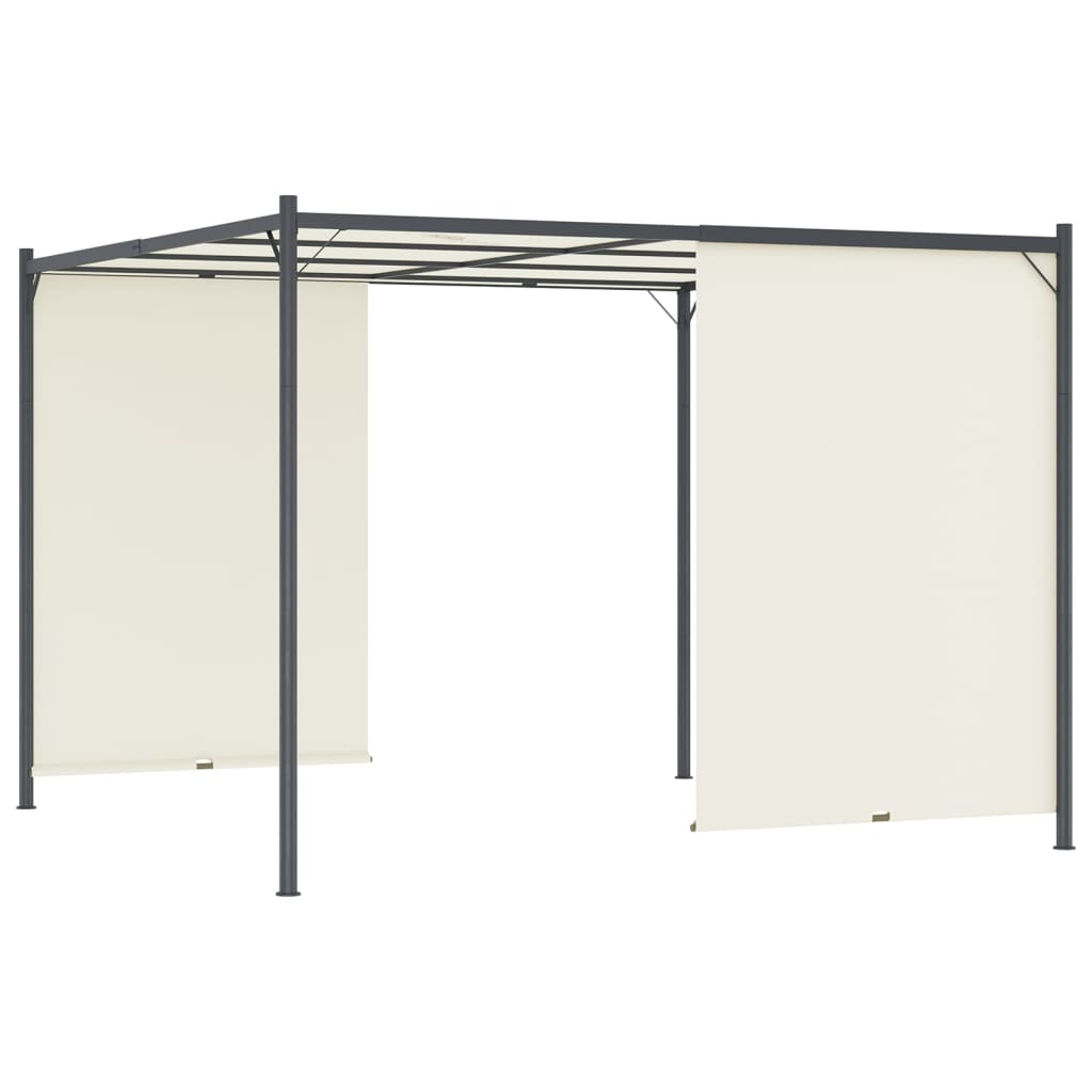 VidaXL Pergola met verstelbaar dak 3x3m staal crèmewit