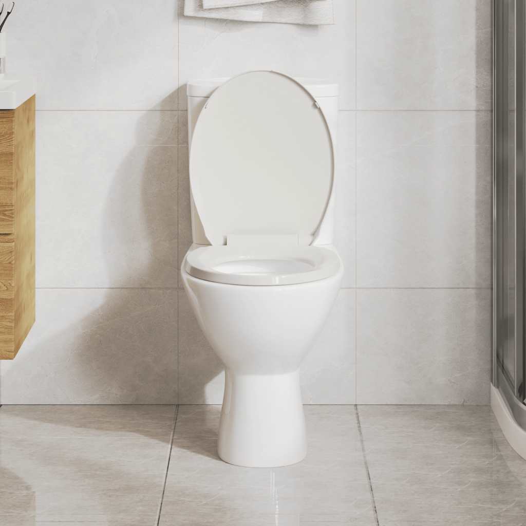 Vidaxl toiletbril soft-close en quick-release ovaal lichtgrijs