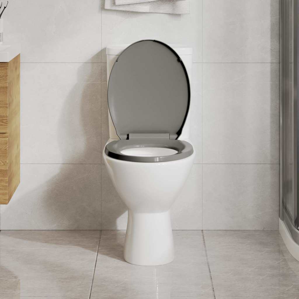 Vidaxl toiletbril softclose ovaal grijs