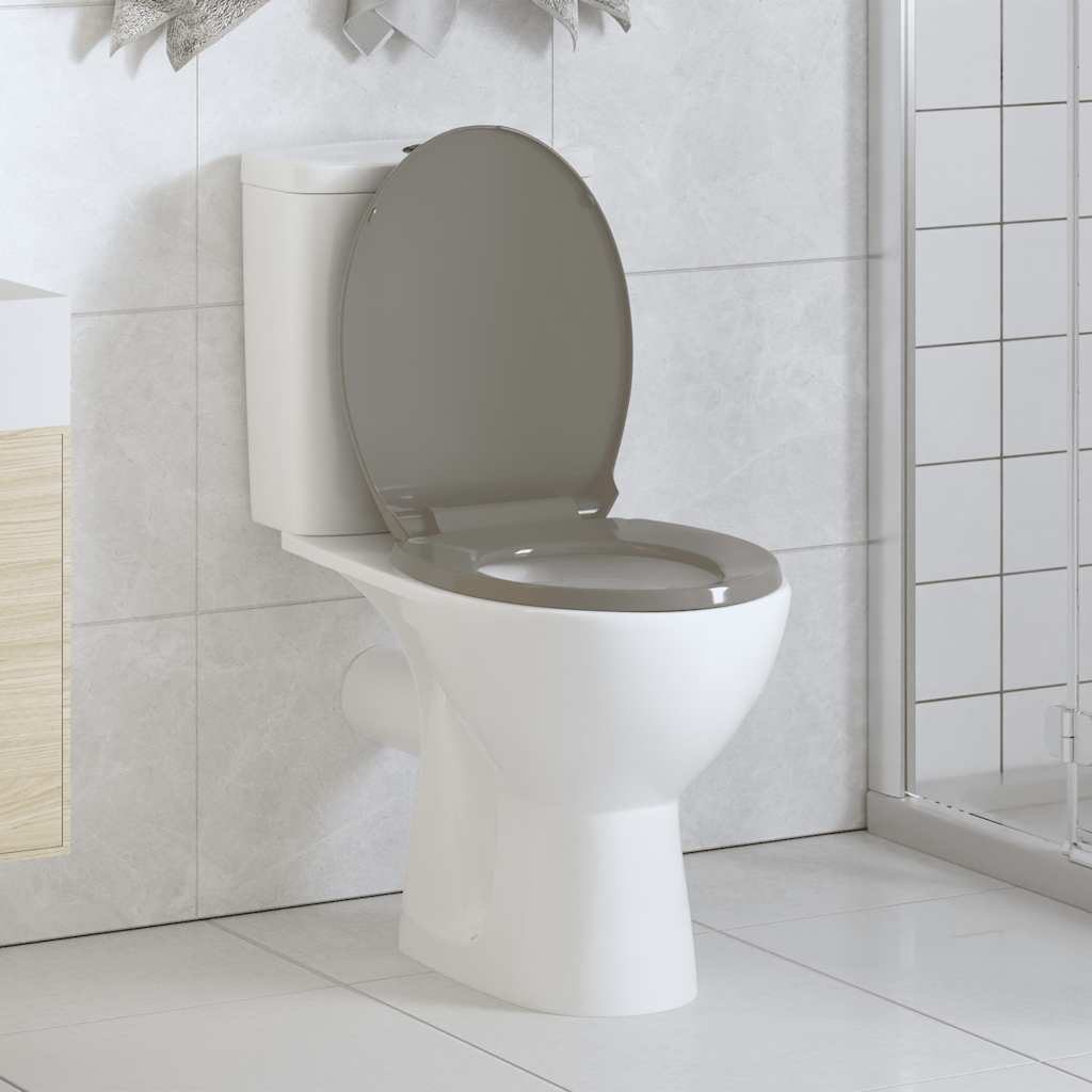 Vidaxl toiletbril softclose ovaal grijs