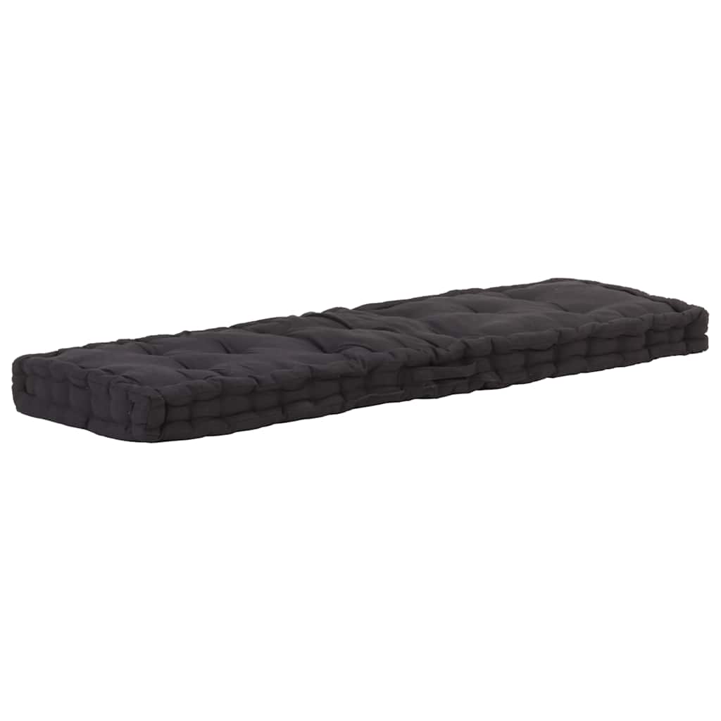 Vidaxl palletvloerkussen 120x40x7 cm katoen zwart
