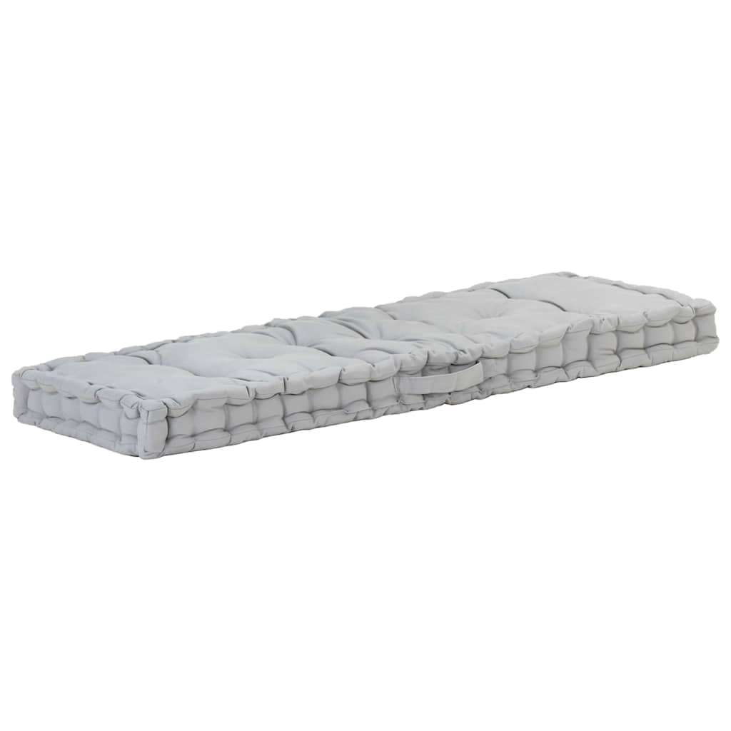 Vidaxl palletvloerkussen 120x40x7 cm katoen grijs