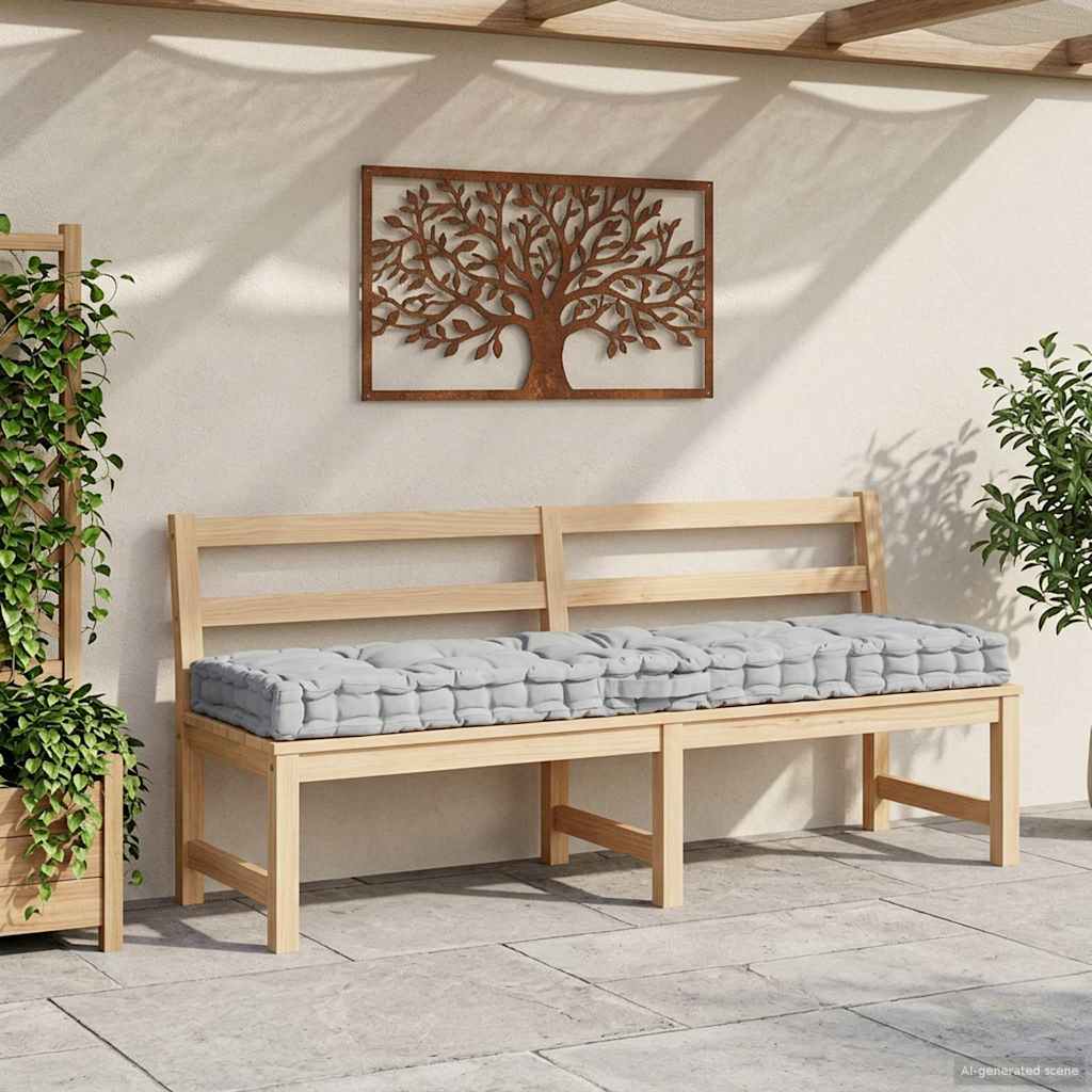 Vidaxl palletvloerkussen 120x40x7 cm katoen grijs