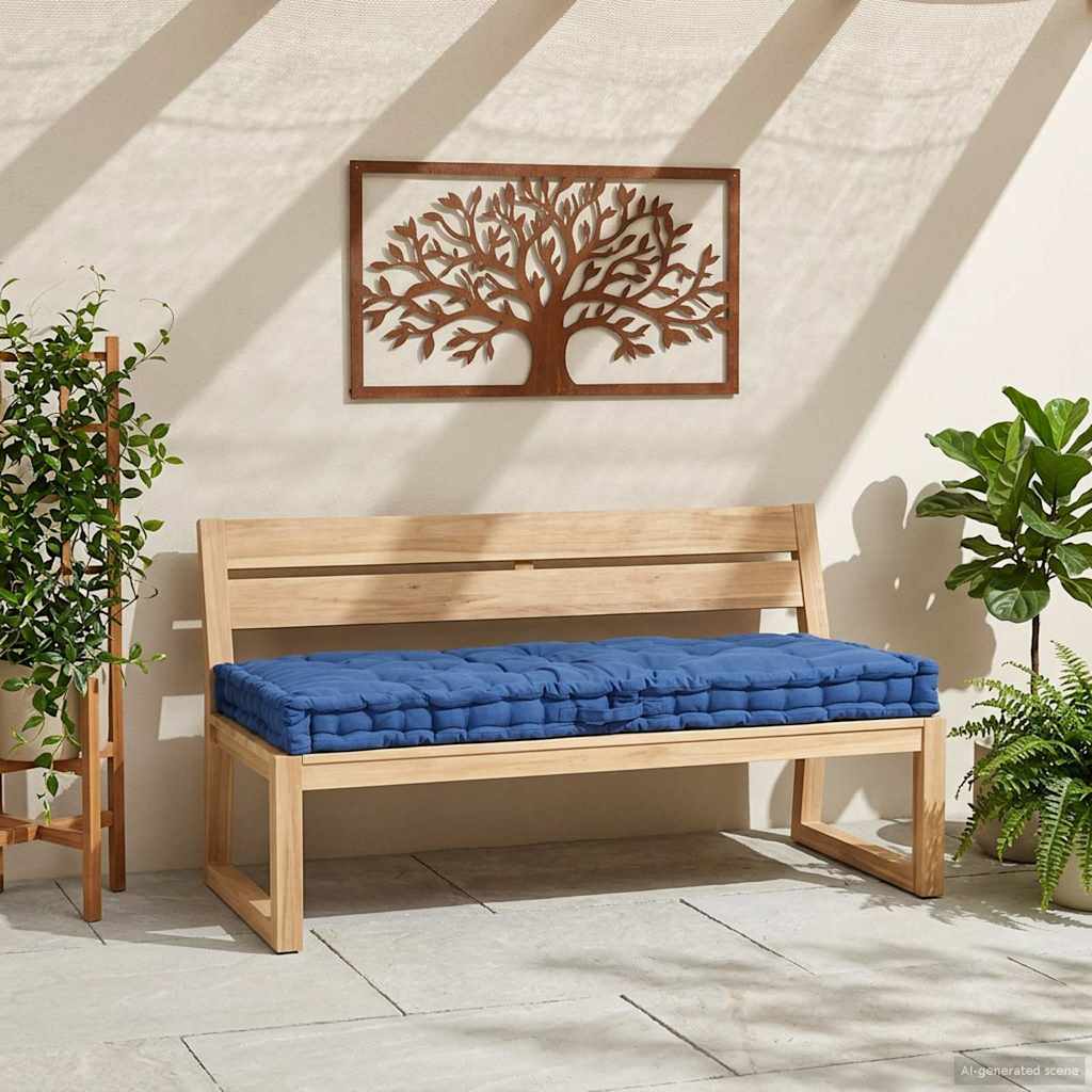 Vidaxl palletvloerkussen 120x80x10 cm katoen lichtblauw