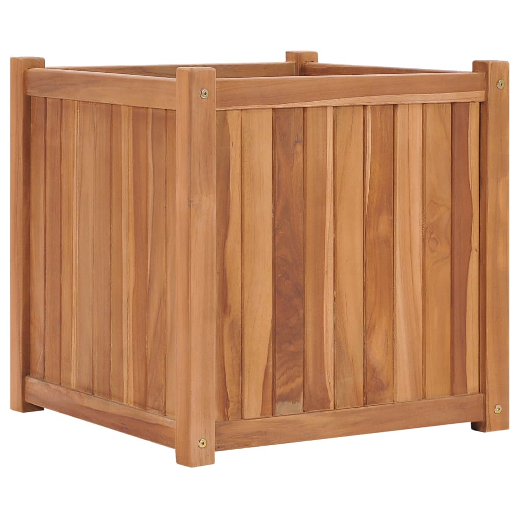Vidaxl plantenbak verhoogd 50x50x50 cm massief teakhout