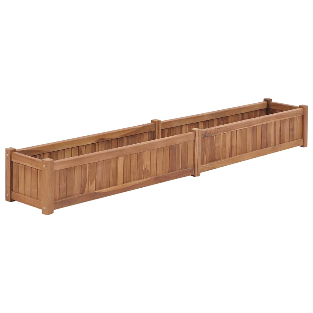 VidaXL Plantenbak 200x30x25 cm massief teakhout