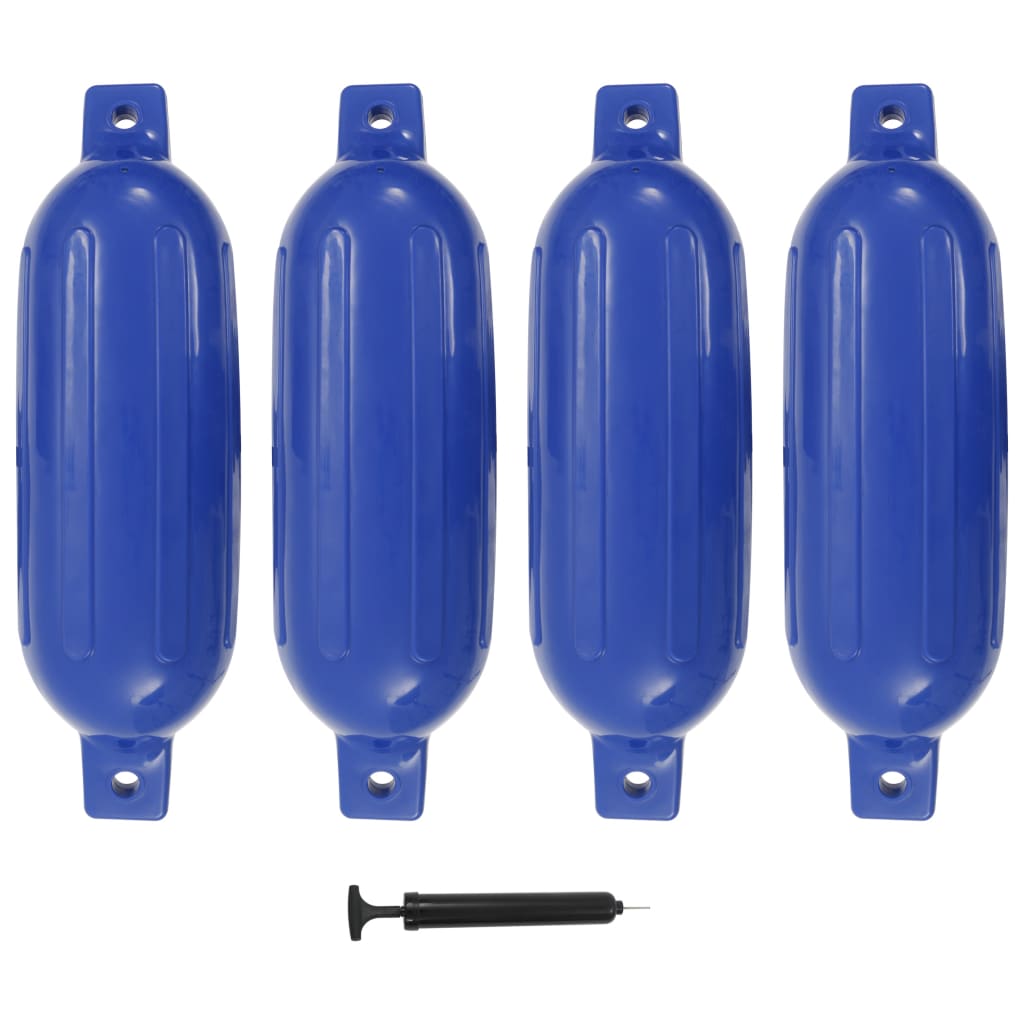 Vidaxl laarsstootkussens 4 st 58,5x16,5 cm pvc blauw