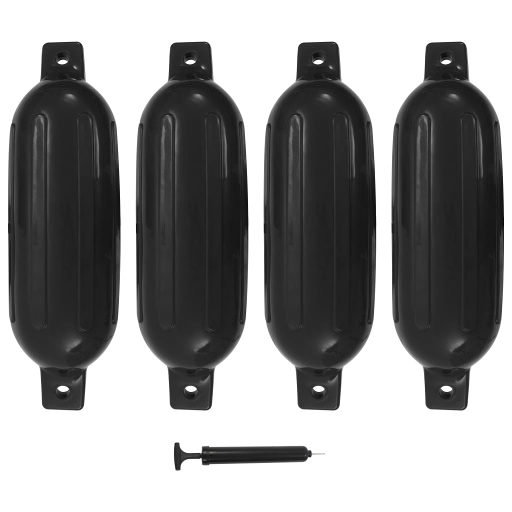 VidaXL Laarsstootkussens 4 st 58,5x16,5 cm PVC zwart