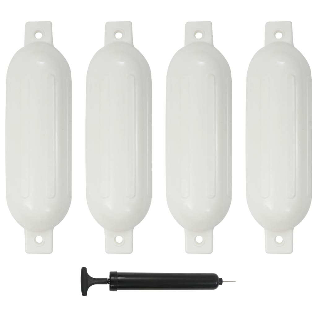 VidaXL Laarzenstootkussens 4 st 51x14 cm PVC wit