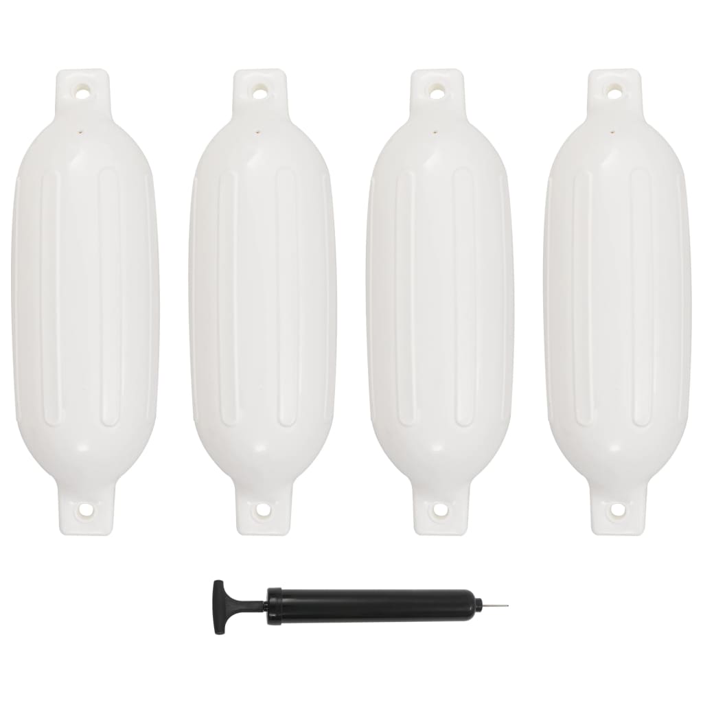 Vidaxl laarzenstootkussens 4 st 58,5x16,5 cm pvc wit