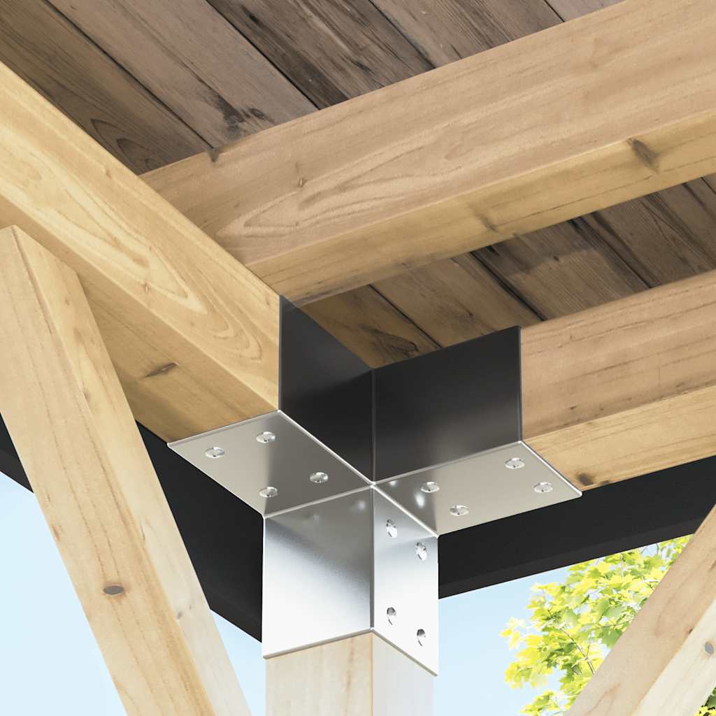 Vidaxl paalverbindingen 4 st y-vorm 71x71 mm gegalvaniseerd metaal