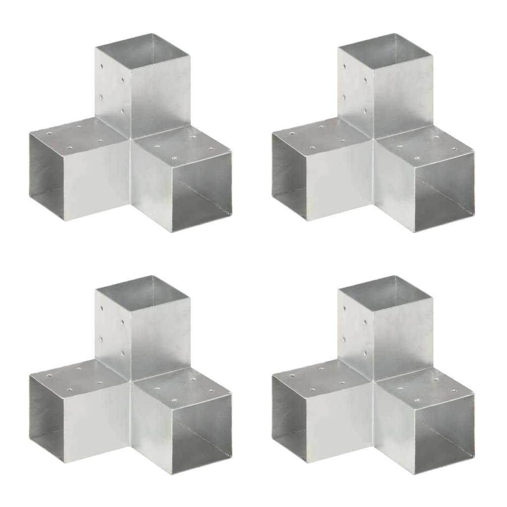 Vidaxl paalverbindingen 4 st y-vorm 91x91 mm gegalvaniseerd metaal