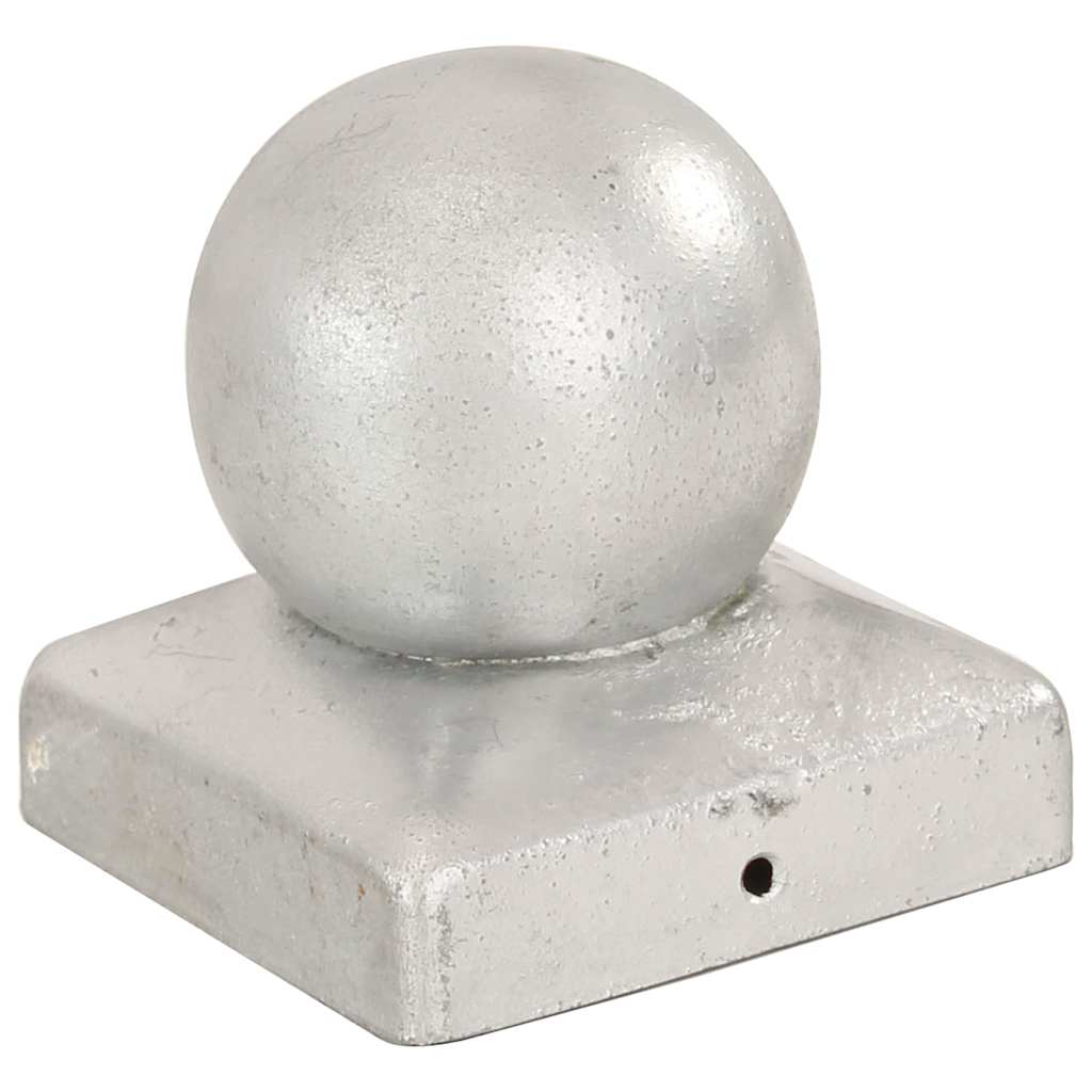 Vidaxl paalkappen 6 st bol 71x71 mm gegalvaniseerd metaal