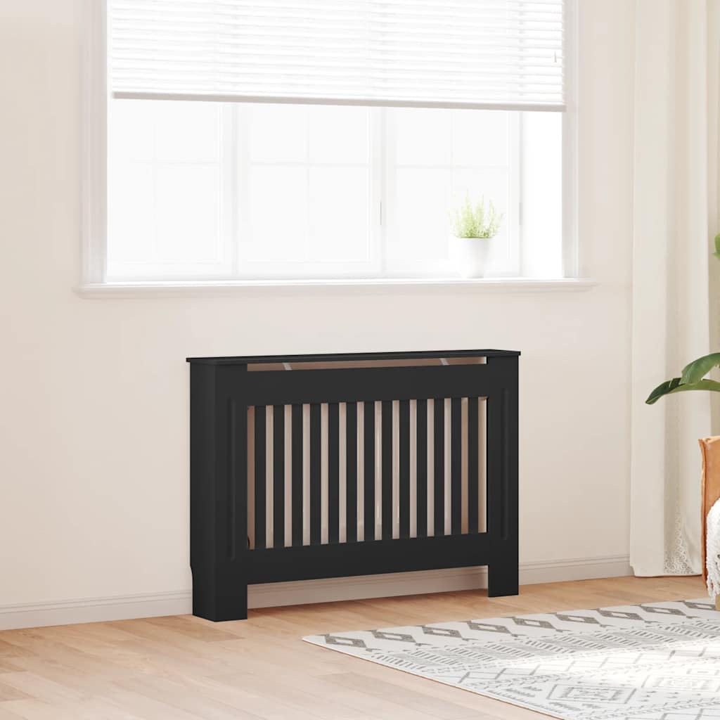 Vidaxl radiatorombouw 112x19x81,5 cm mdf zwart