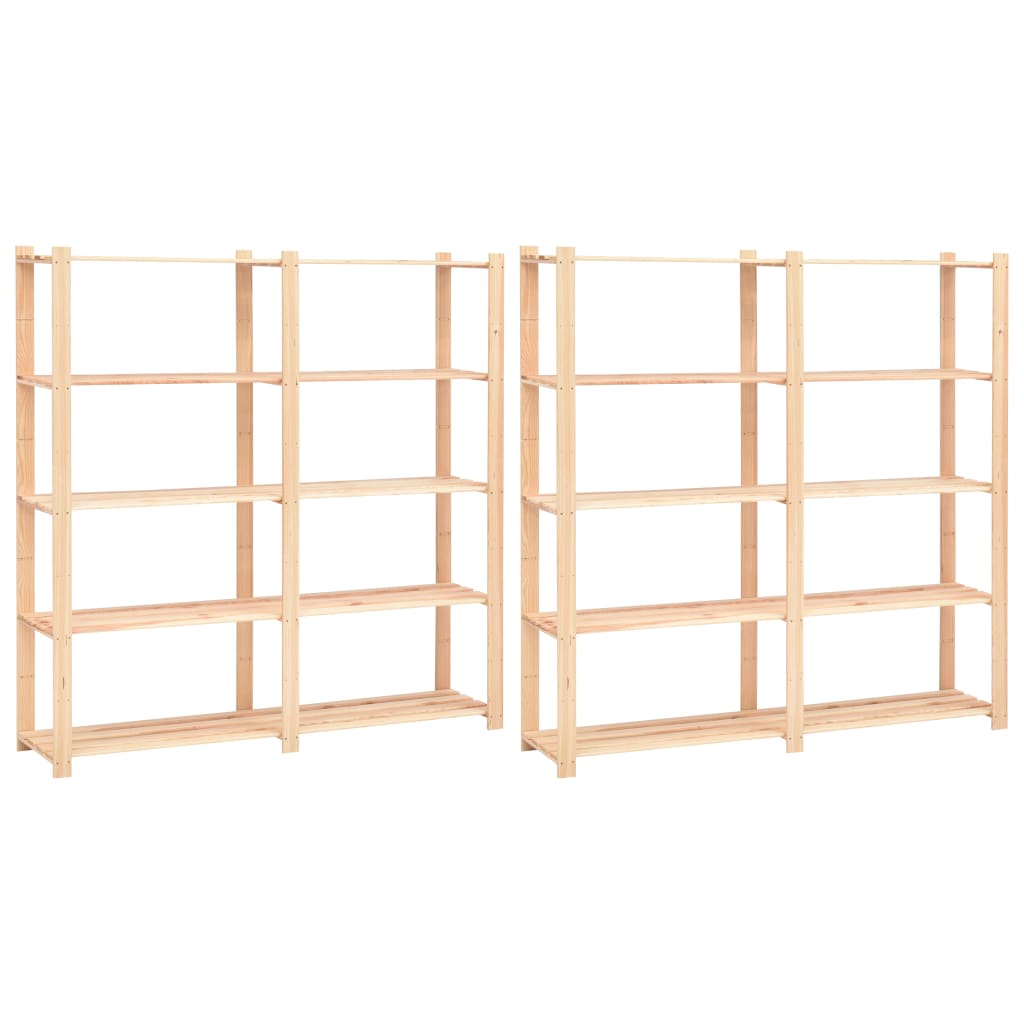 VidaXL Opbergrekken 5-laags 2 st 170x38x170 cm groenenhout 500 kg