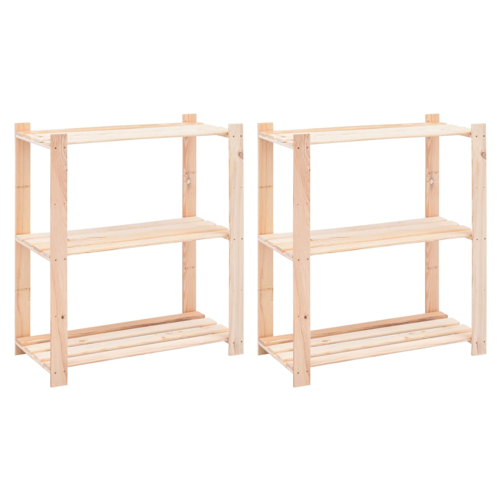 VidaXL Opbergrekken 3-laags 2 st 80x38x90 cm massief groenenhout 150 kg