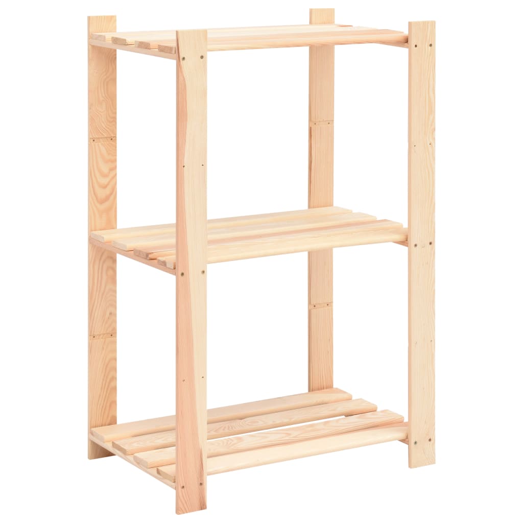 VidaXL Opbergrekken 3-laags 3 st 60x38x90 cm massief groenenhout 150 kg
