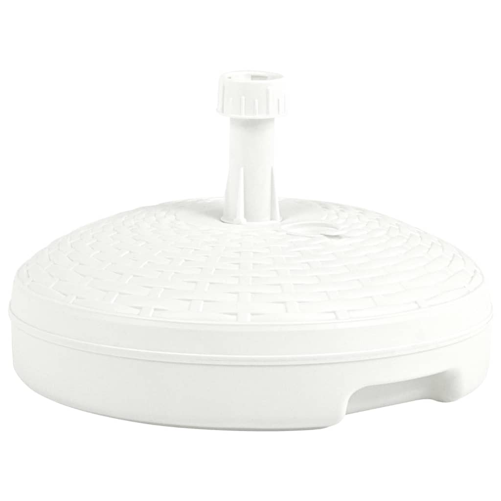 Vidaxl parasolvoet gevuld met zand water 20 l kunststof rotan wit