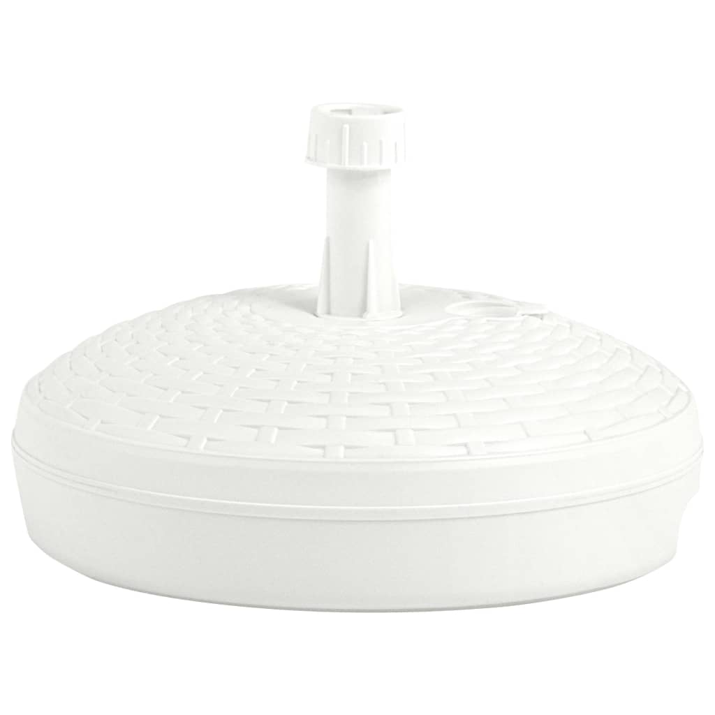 Vidaxl parasolvoet gevuld met zand water 20 l kunststof rotan wit