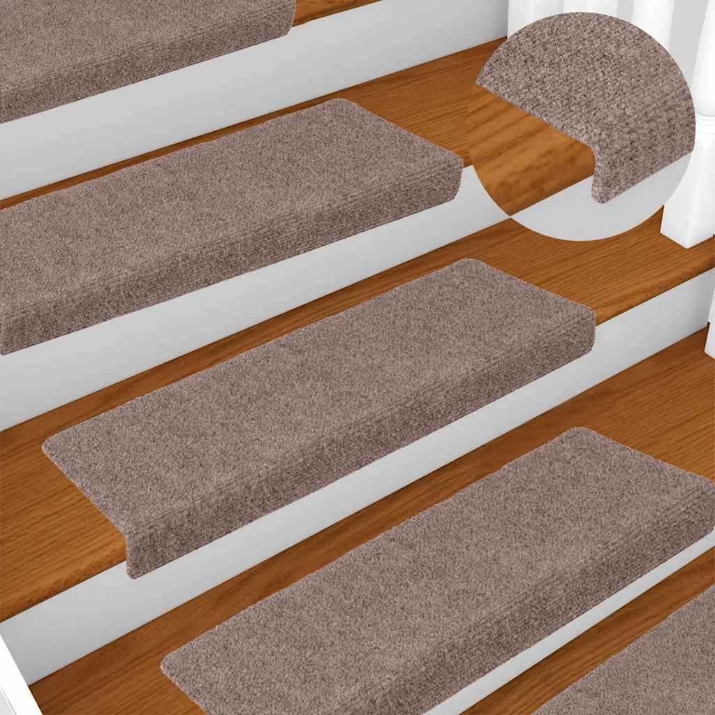Vidaxl trapmatten zelfklevend 15 stuks 65x21x4 cm crème met rechthoekige rand