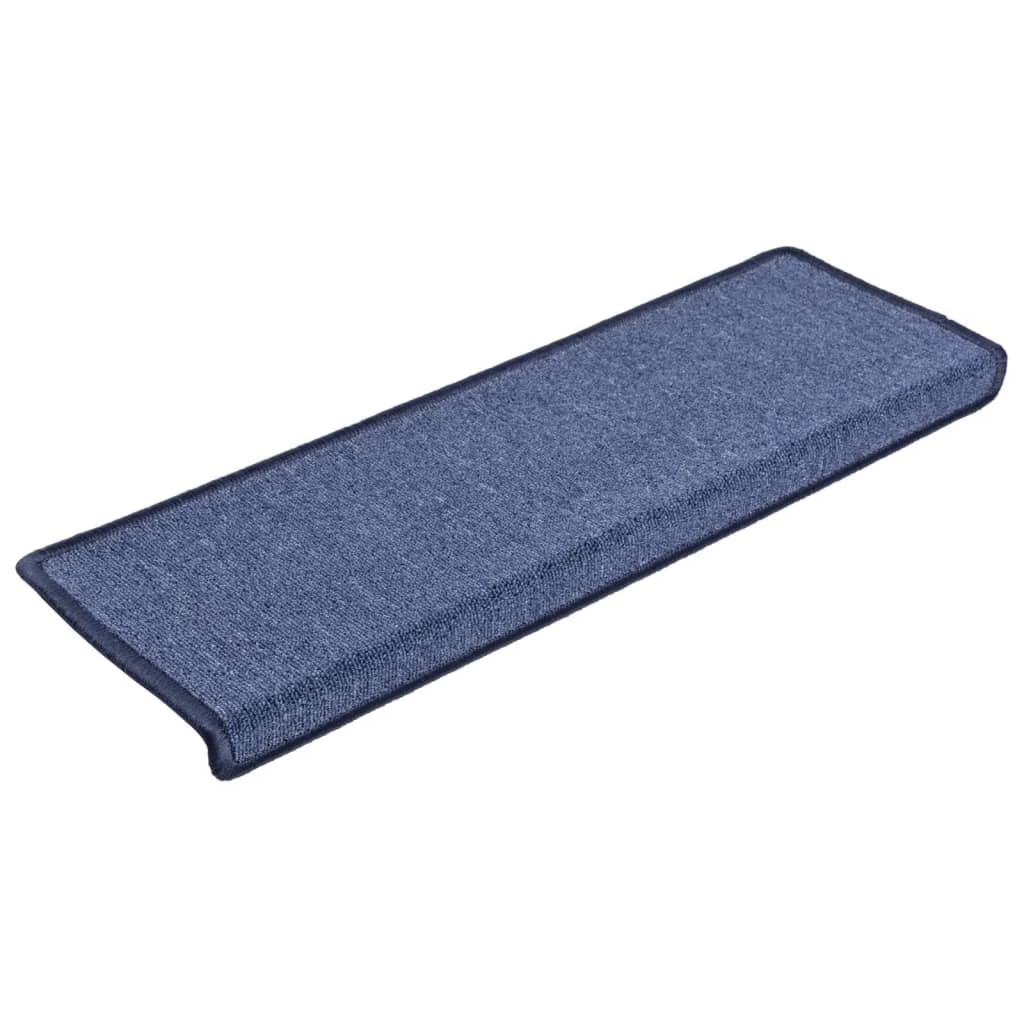 Vidaxl trapmatten 15 st 65x21x4 cm blauw rechthoekige rand