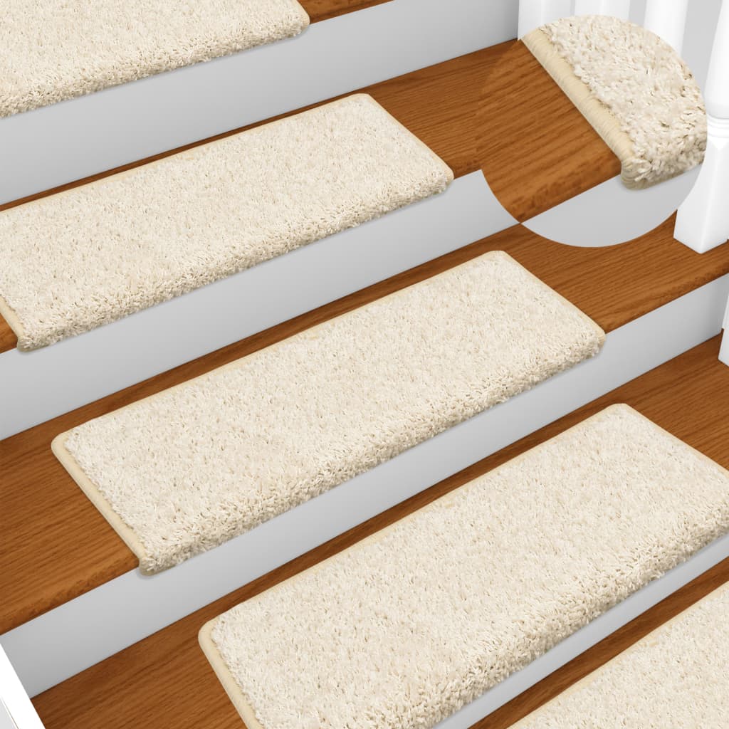 Vidaxl trapmatten 15 st 65x21x4 cm wit rechthoekige rand