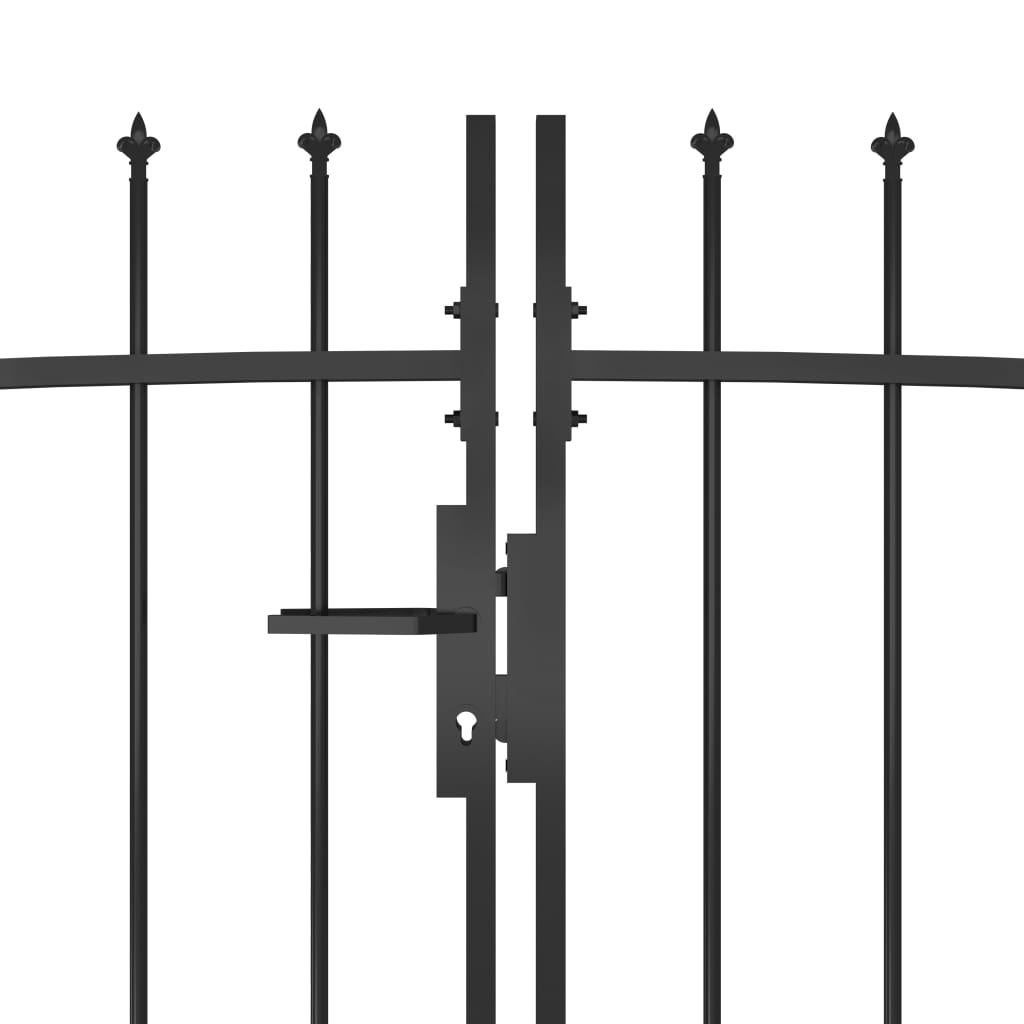 VidaXL Poort met speren bovenkant 5x1,75m zwart
