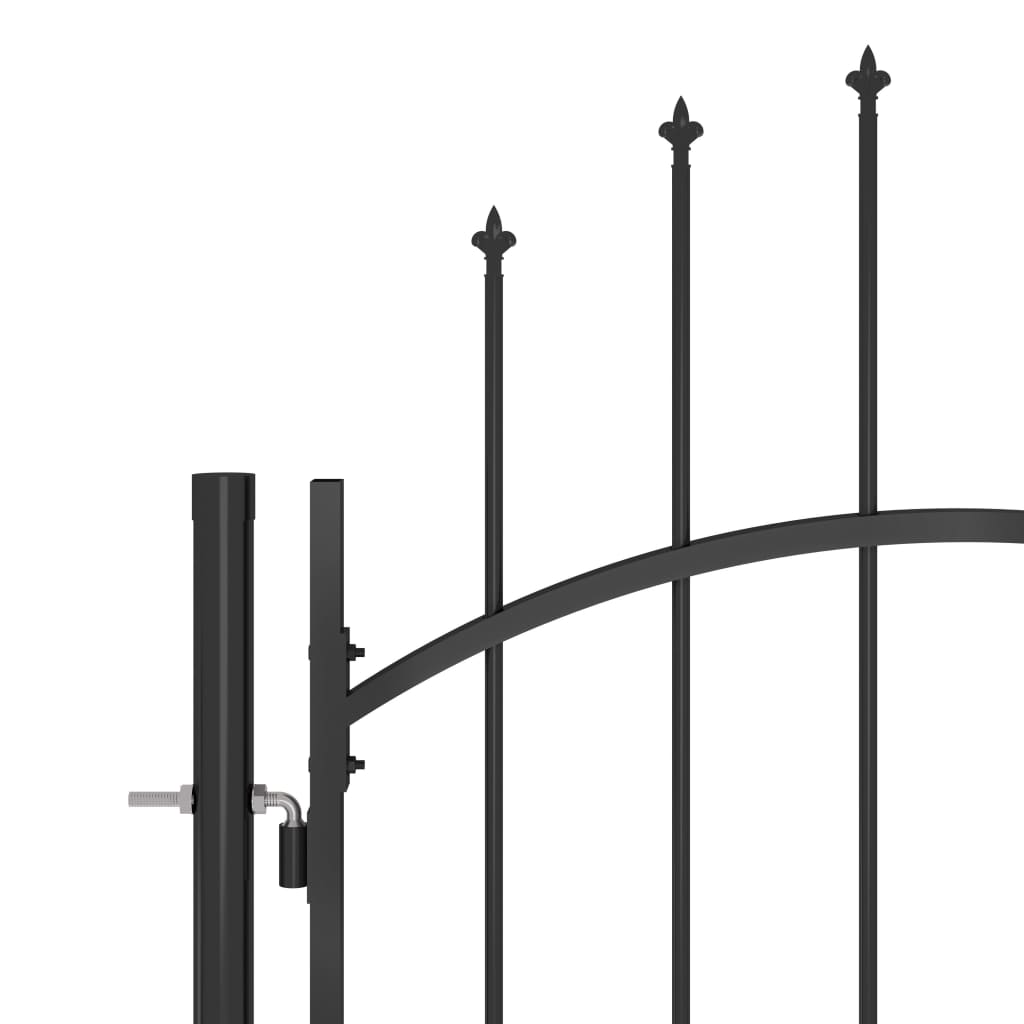 VidaXL Poort met speren bovenkant 5x2,25m zwart
