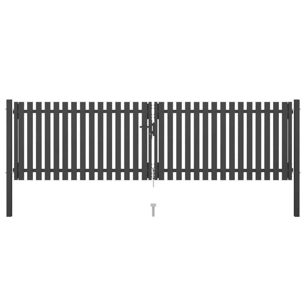 VidaXL Poort 4x1,25m staal antraciet