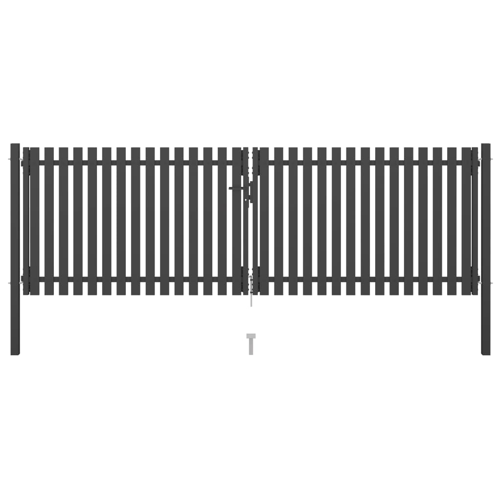 VidaXL Poort 4x1,5 m staal antraciet