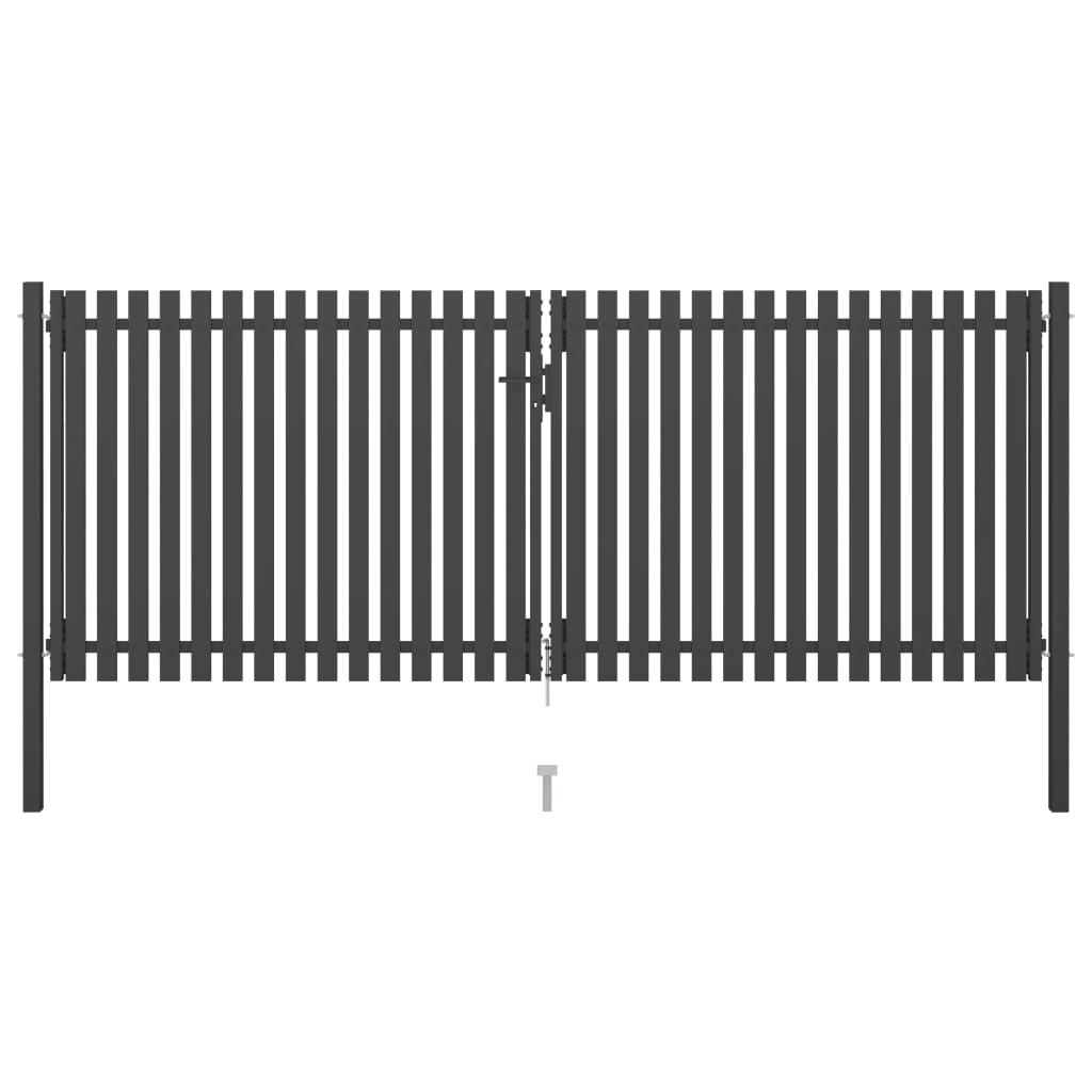 VidaXL Poort 4x1,7m staal antraciet