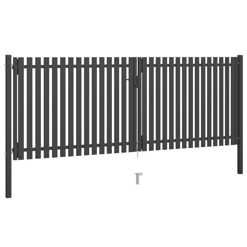 VidaXL Poort 4x1,7m staal antraciet