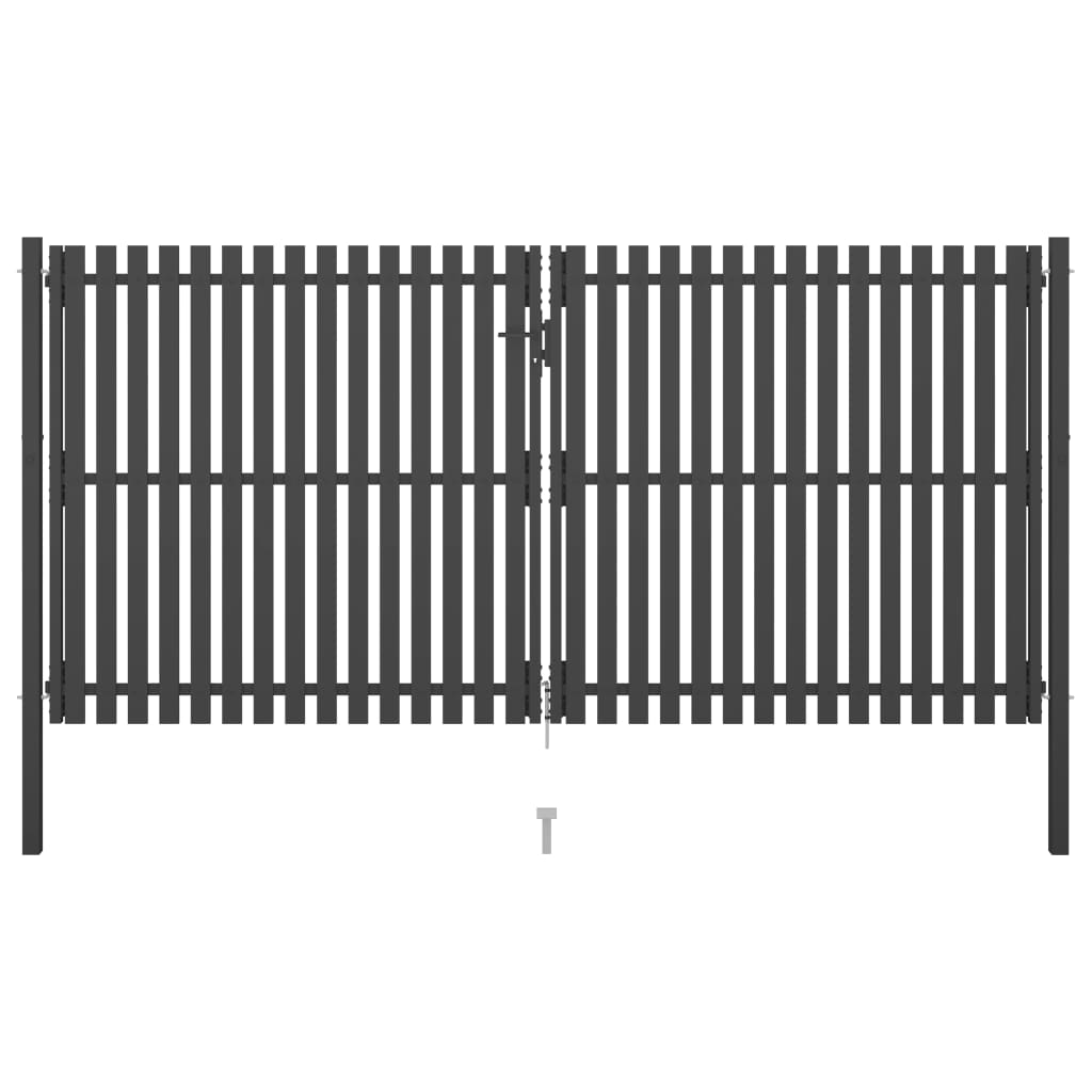 VidaXL Poort 4x2,25m staal antraciet