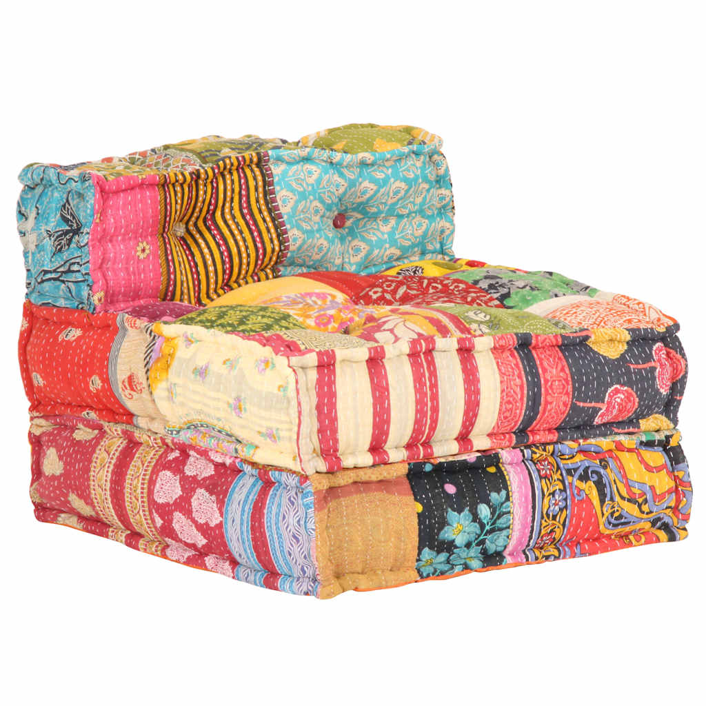 Vidaxl poef modulaire stof patchwork