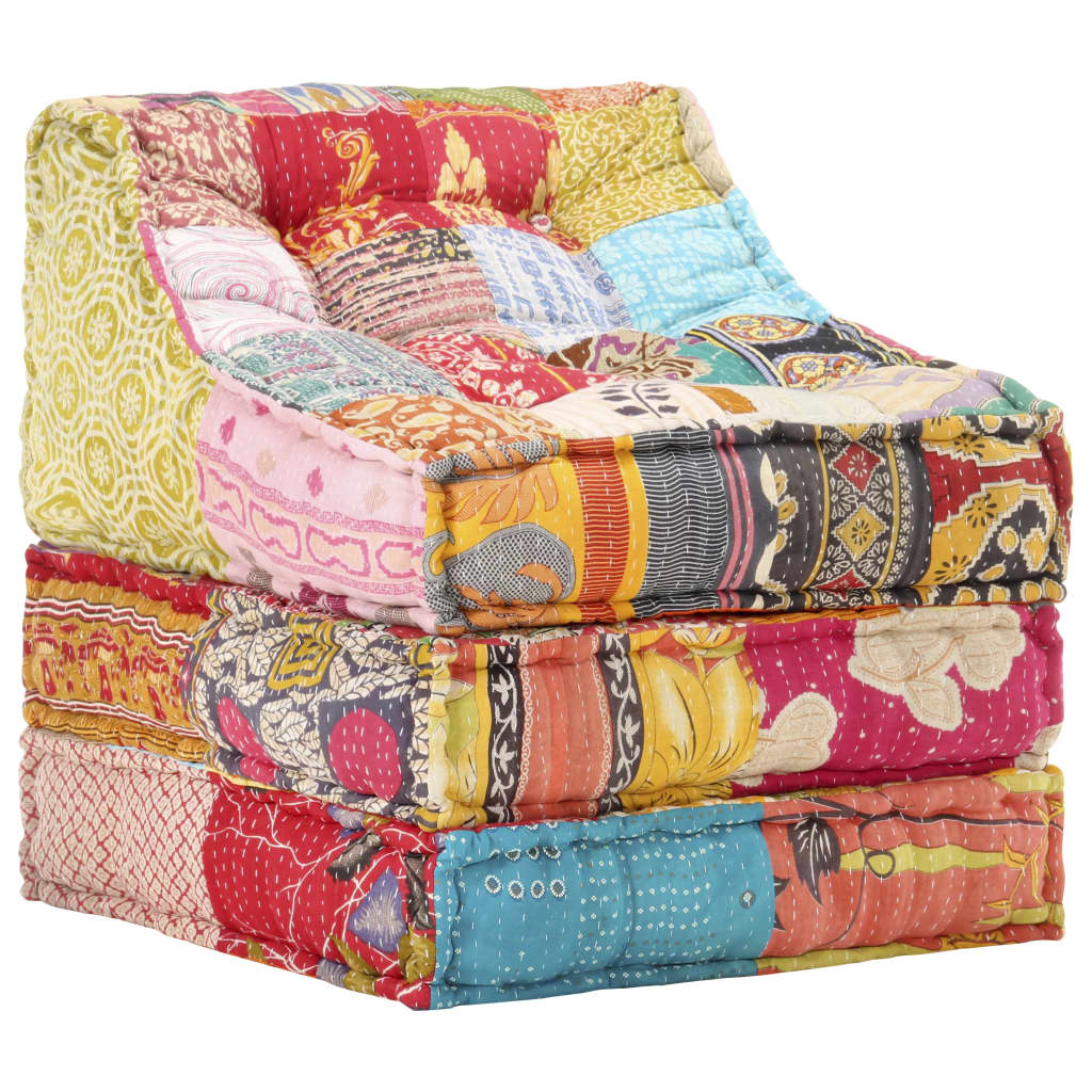 VidaXL Poef modulaire stof patchwork