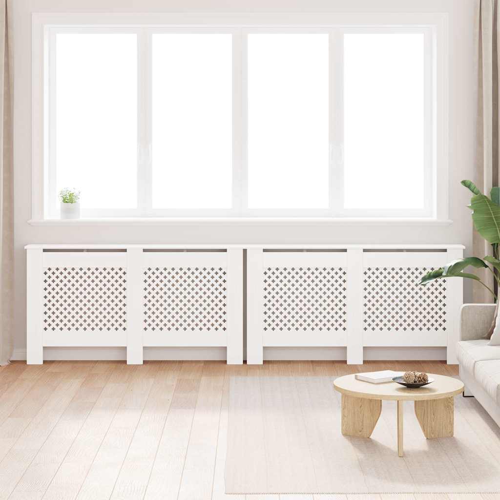 VidaXL Radiatorombouw 2 st 152x19x81,5 cm MDF wit