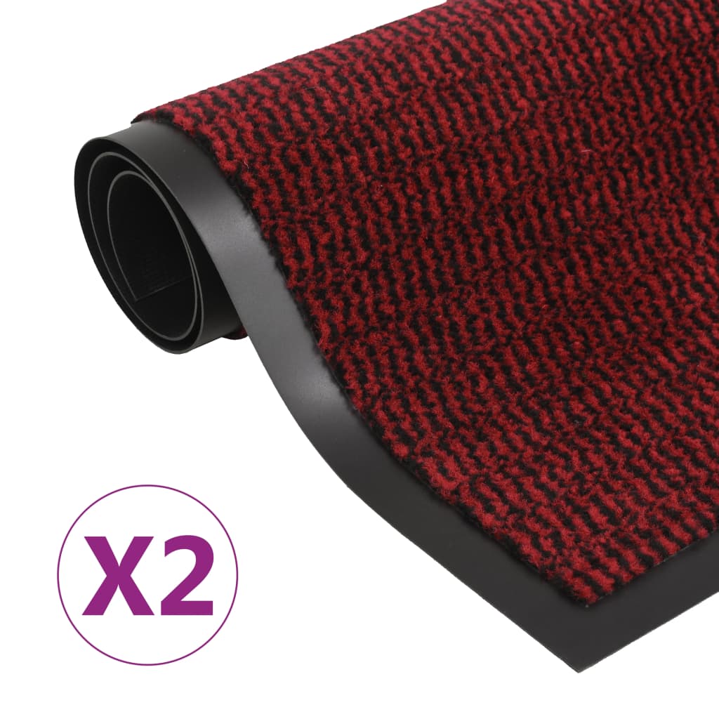 Vidaxl droogloopmatten 2 st rechthoekig getuft 80x120 cm rood