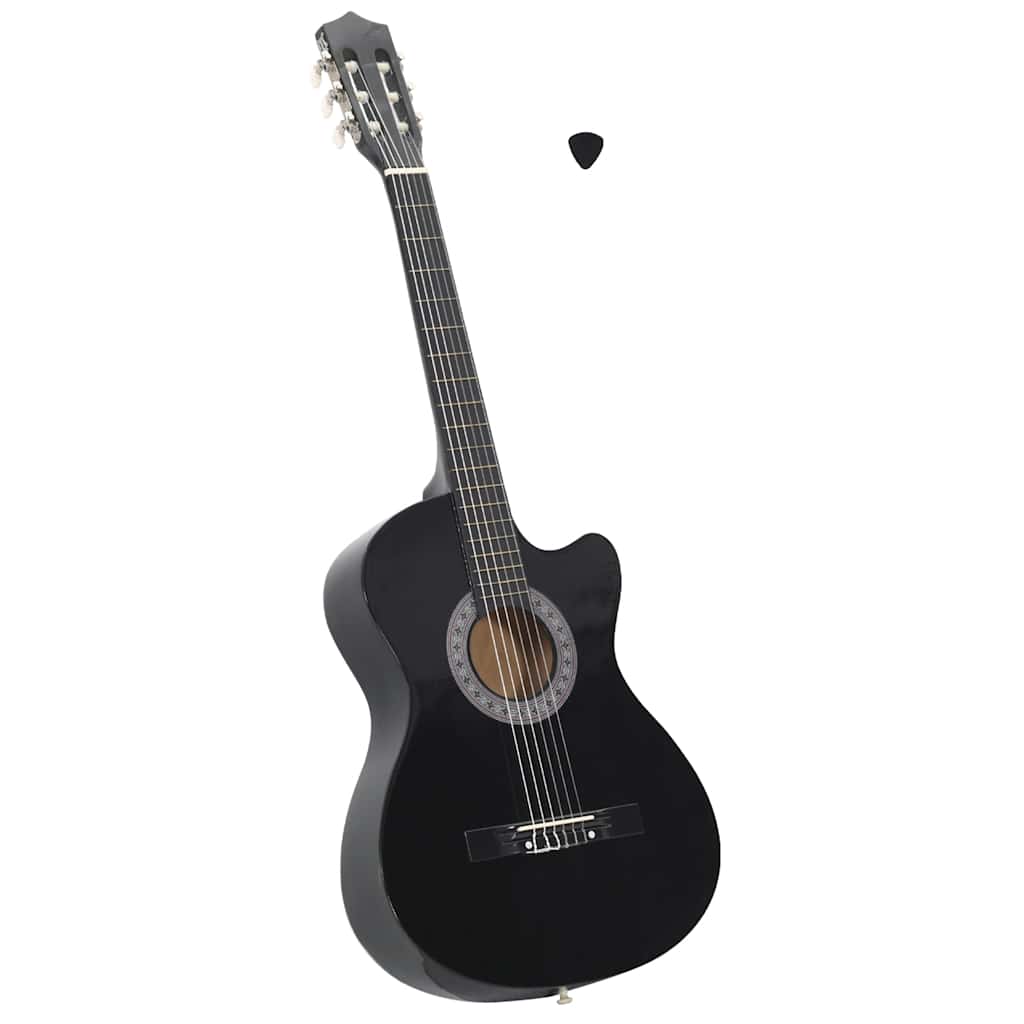 Vidaxl gitaar cutaway met 6 snaren western klassiek 38 zwart