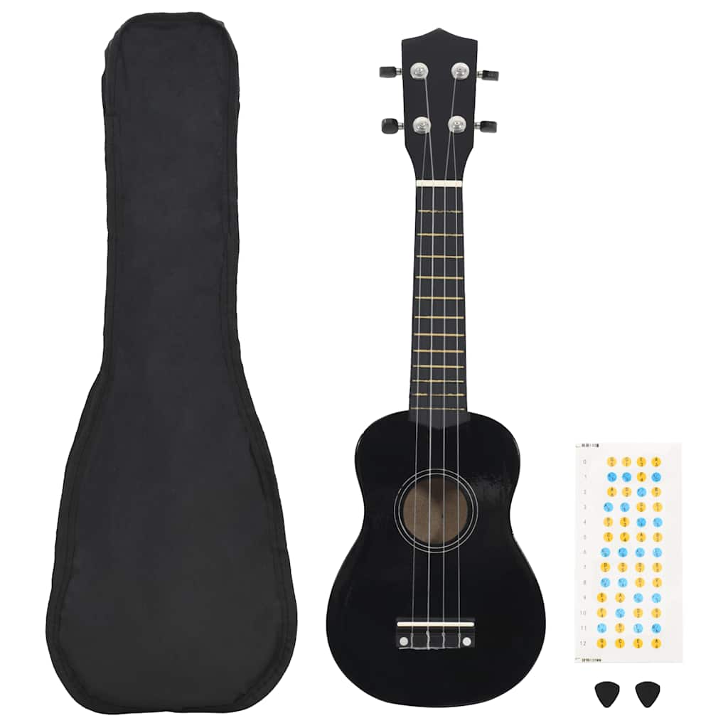 Vidaxl ukeleleset met tas voor kinderen sopraan 23'' zwart