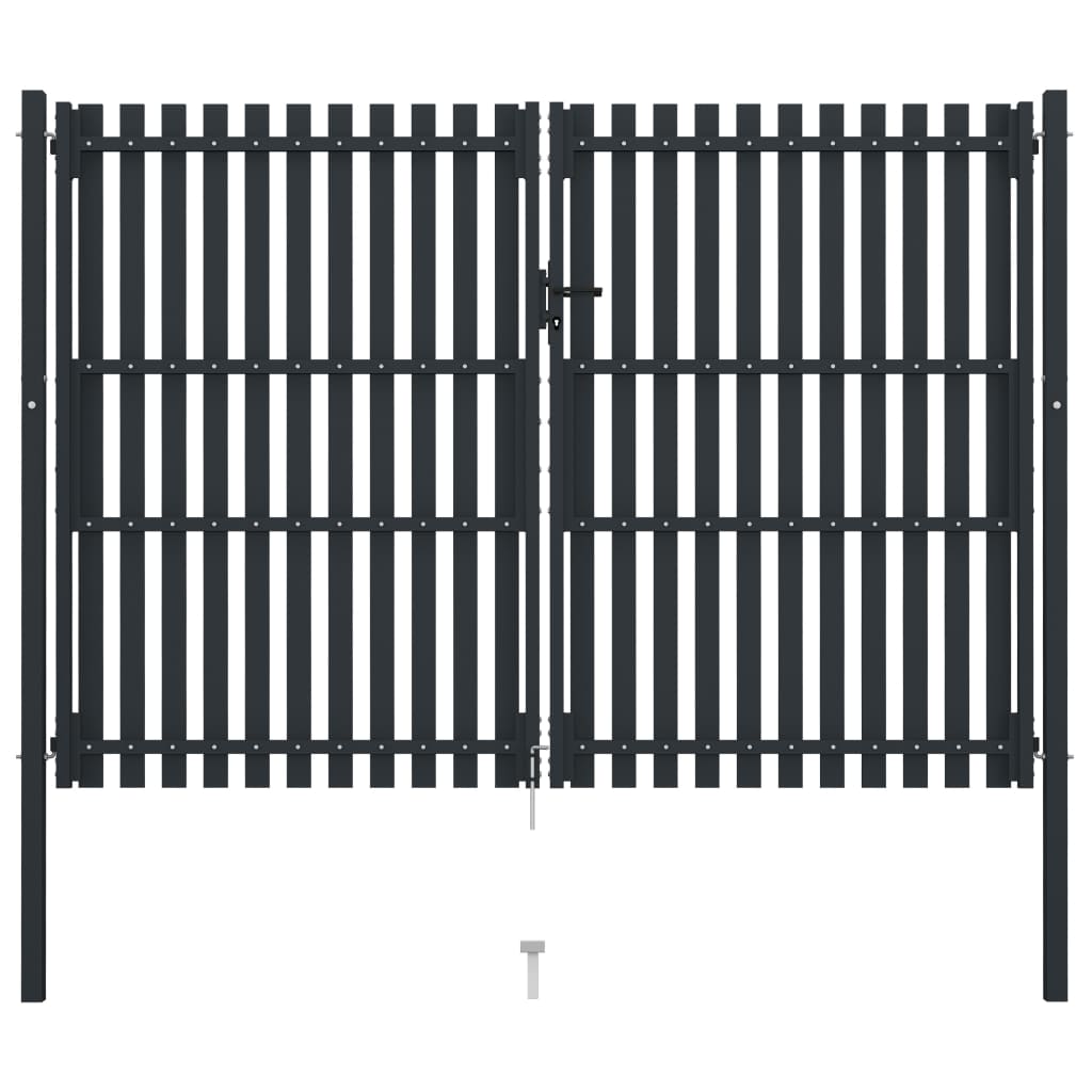 VidaXL Poort dubbel 306x250 cm staal antraciet