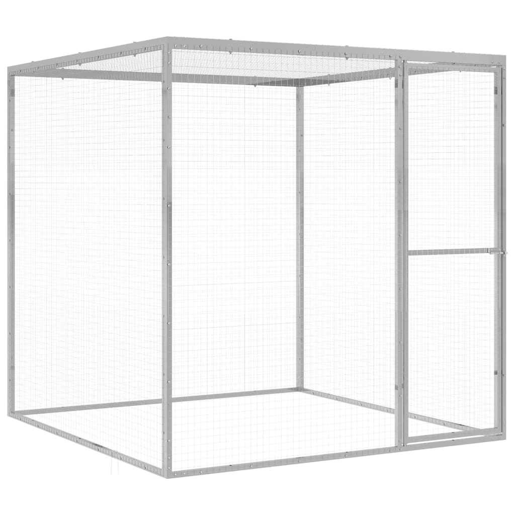 VidaXL Kattenkooi 1,5x1,5x1,5m gegalvaniseerd staal