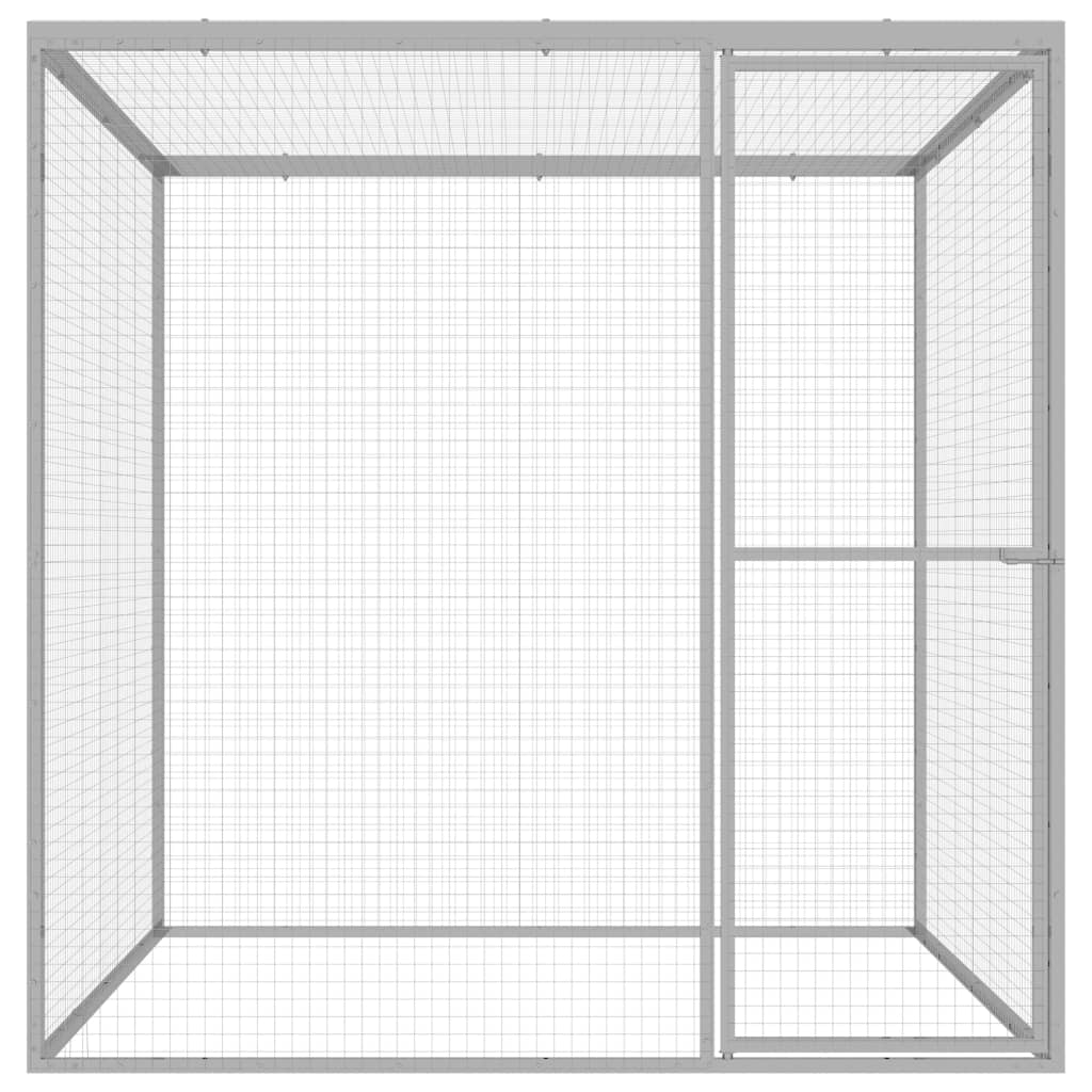 VidaXL Kattenkooi 1,5x1,5x1,5m gegalvaniseerd staal