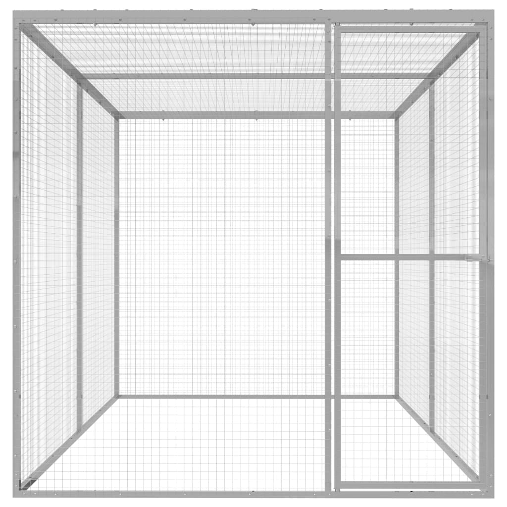 VidaXL Kattenkooi 3x1,5x1,5m gegalvaniseerd staal